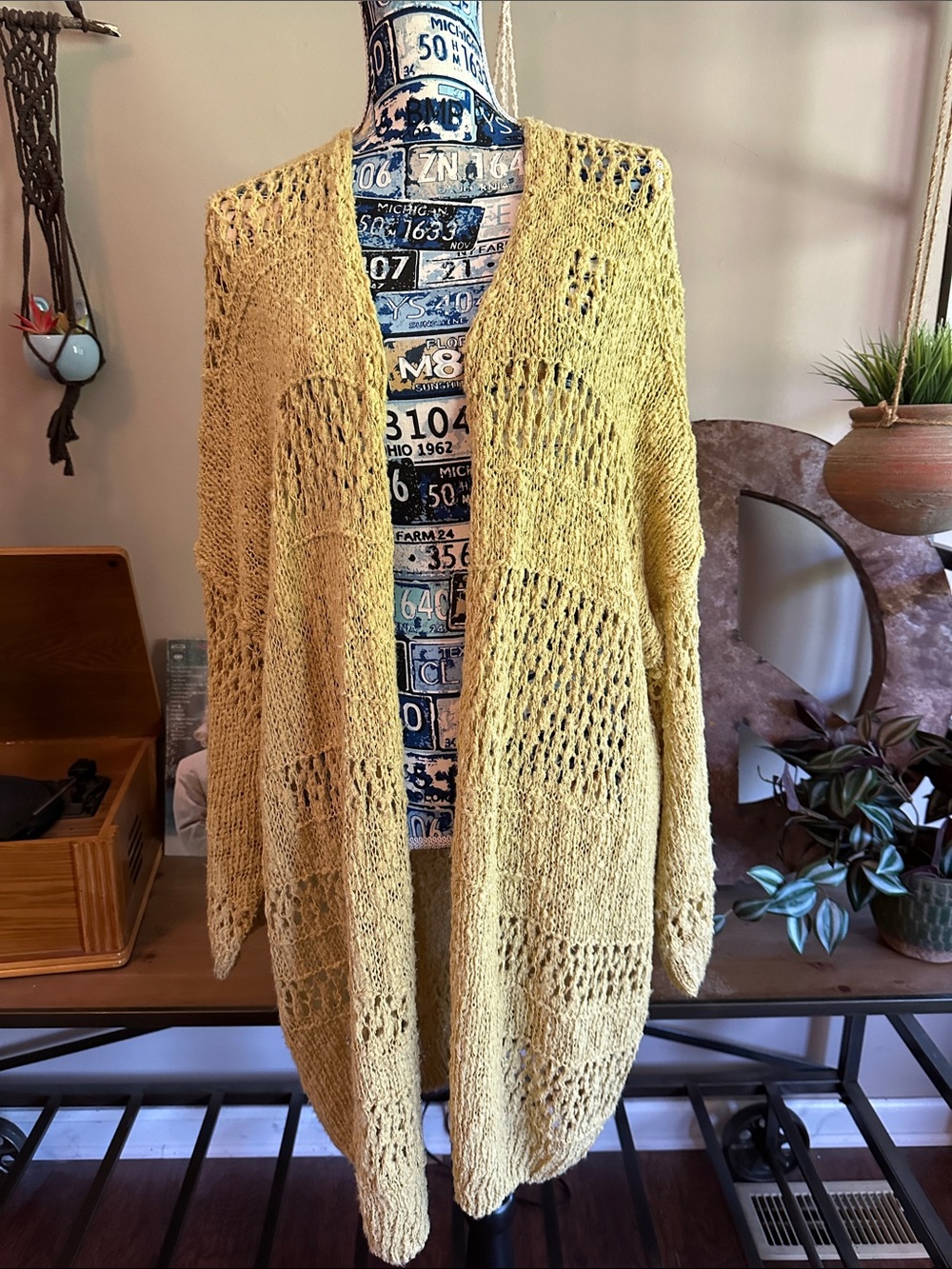 Kyemi Boho Lightweight Yellow Women's Cardigan